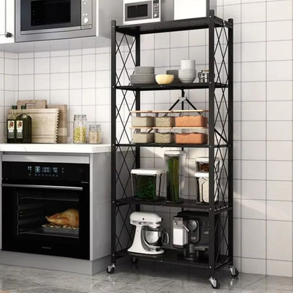 Étagère Pliante à 5 Niveaux avec Roulettes pour Cuisine Nesto maroc