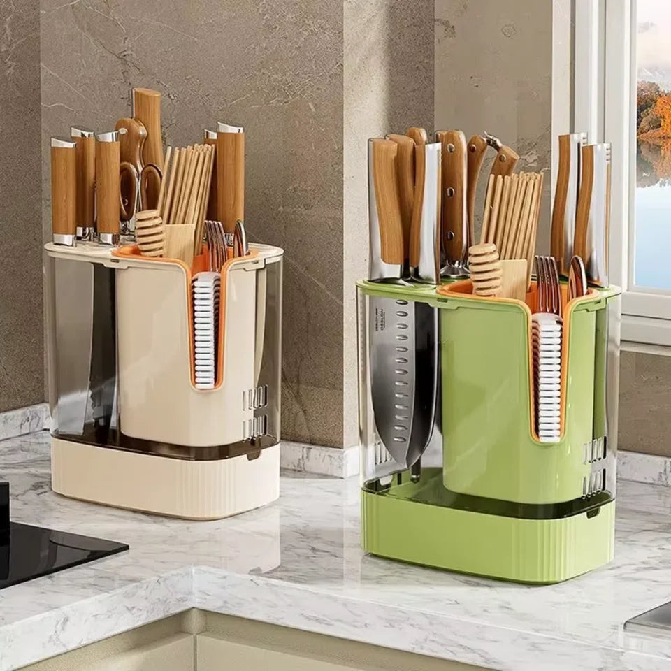 Porte-Couteau Rotatif Multifonctionnel Cuisine