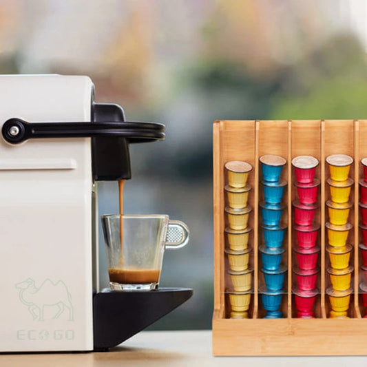 Organisateur de Capsules de Café en Bambou