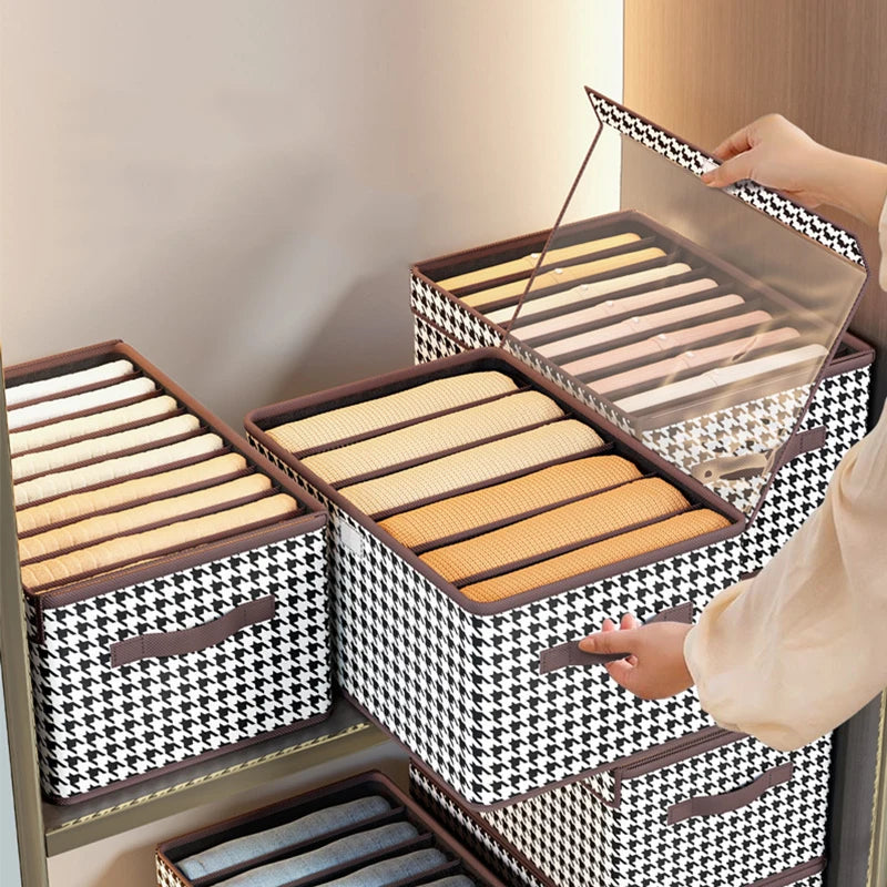 3 Armoire de Rangement Domestique avec Planche en PP et Boîtes de Rangement pour Chandails et T-Shirts