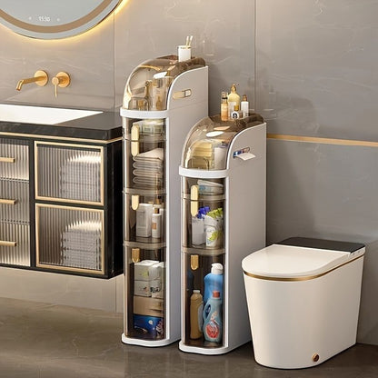 Meuble de Rangement Fin avec Roulettes et Tiroirs Transparents – Organisateur Gain de Place pour Salle de Bain