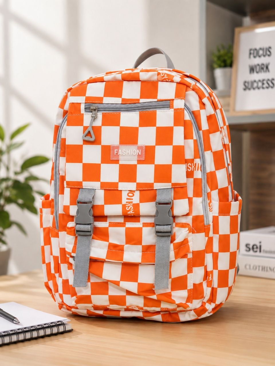 Sac à Dos à Carreaux Tendance – Grand Format, Pratique & Stylé