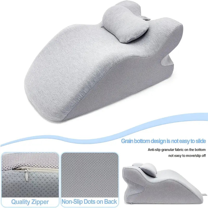 NESTO🎀Oreiller de soutien ergonomique doux, housse lavable, oreiller torsadé, visage vers le bas, sommeil relaxant, lecture