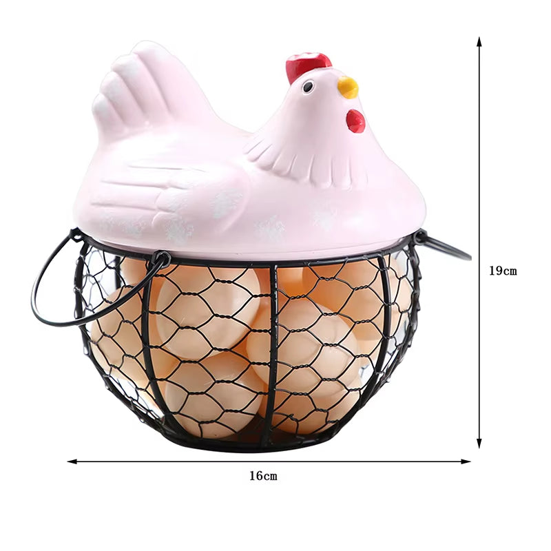 Rangement en Céramique en Forme de Poule – Idéal pour Œufs et Fruits