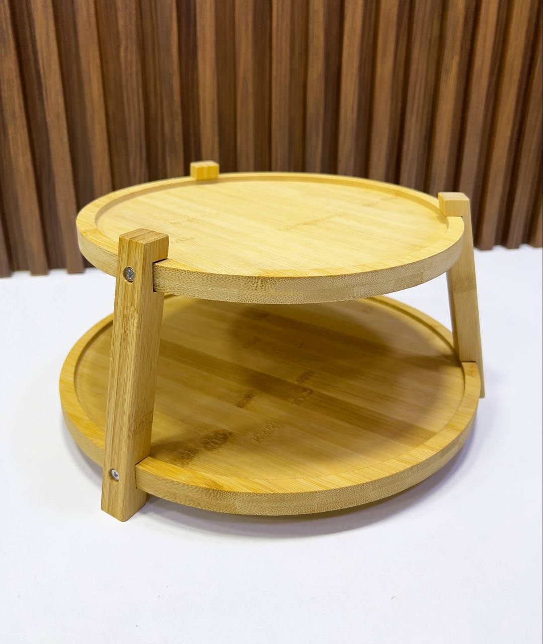 Organisateur de Comptoir Bambou – Rangement 2 Niveaux