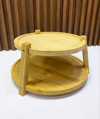 Organisateur de Comptoir Bambou – Rangement 2 Niveaux