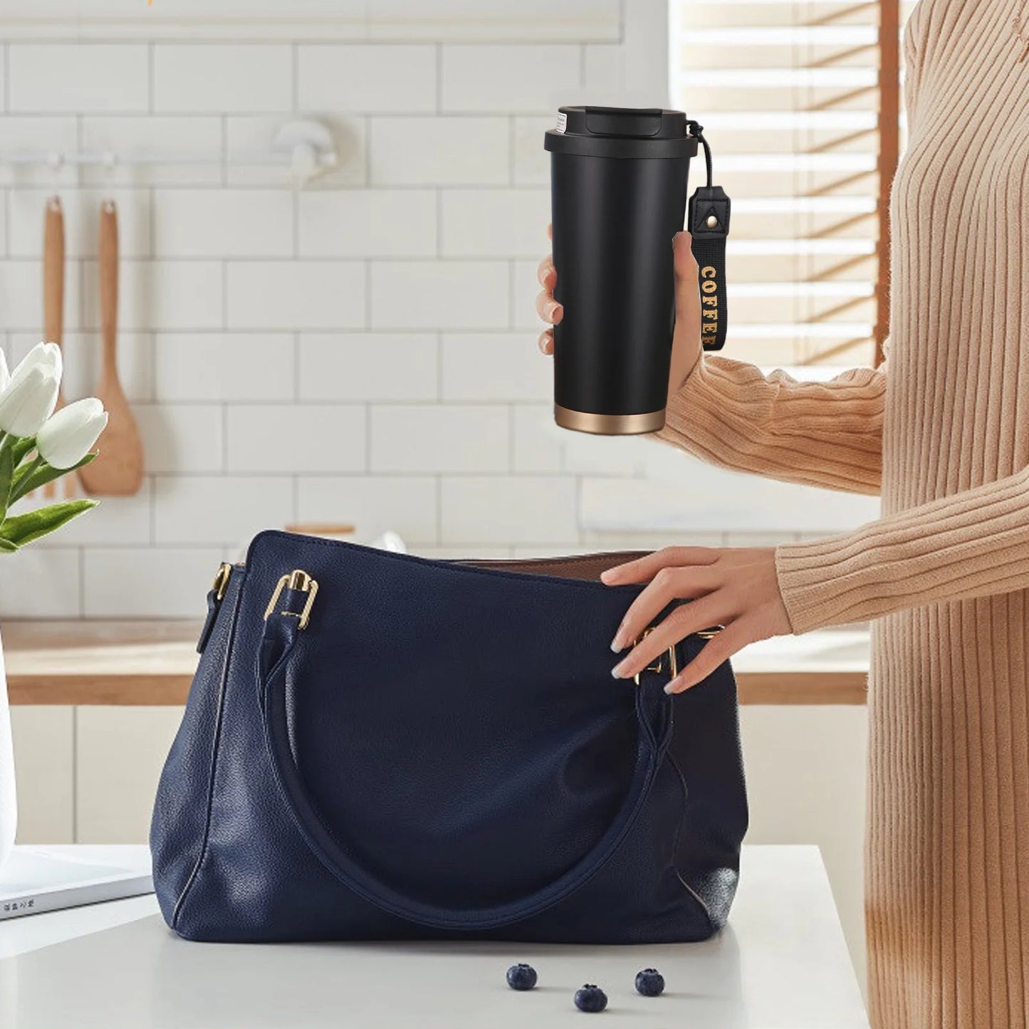 NESTO🎀 Tasse à Café Isotherme 532 ml – Élégance, Performance et Mobilité ☕