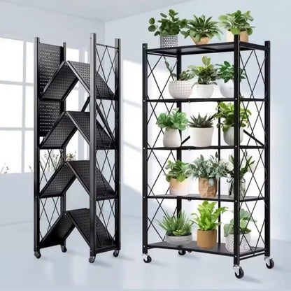 Étagère Pliante à 5 Niveaux avec Roulettes pour Cuisine Nesto maroc