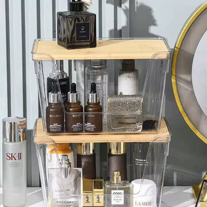 Panier Organisateur Empilable en Acrylique & Bambou nesto Marco 