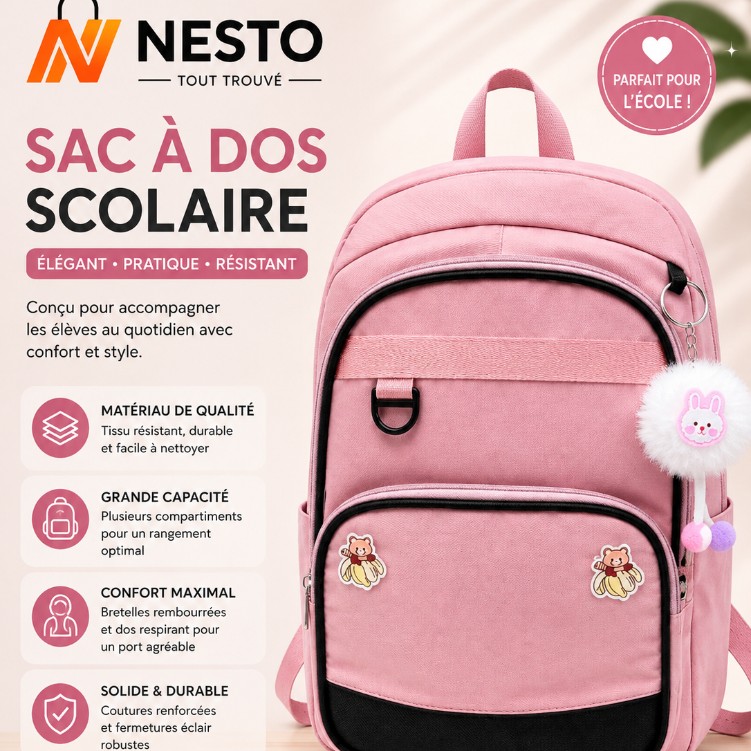 Sac à Dos Étudiante Grande Capacité – Style Moderne & Élégant