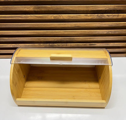 Boîte à Pain d'Angle en Bois de Bambou Naturel