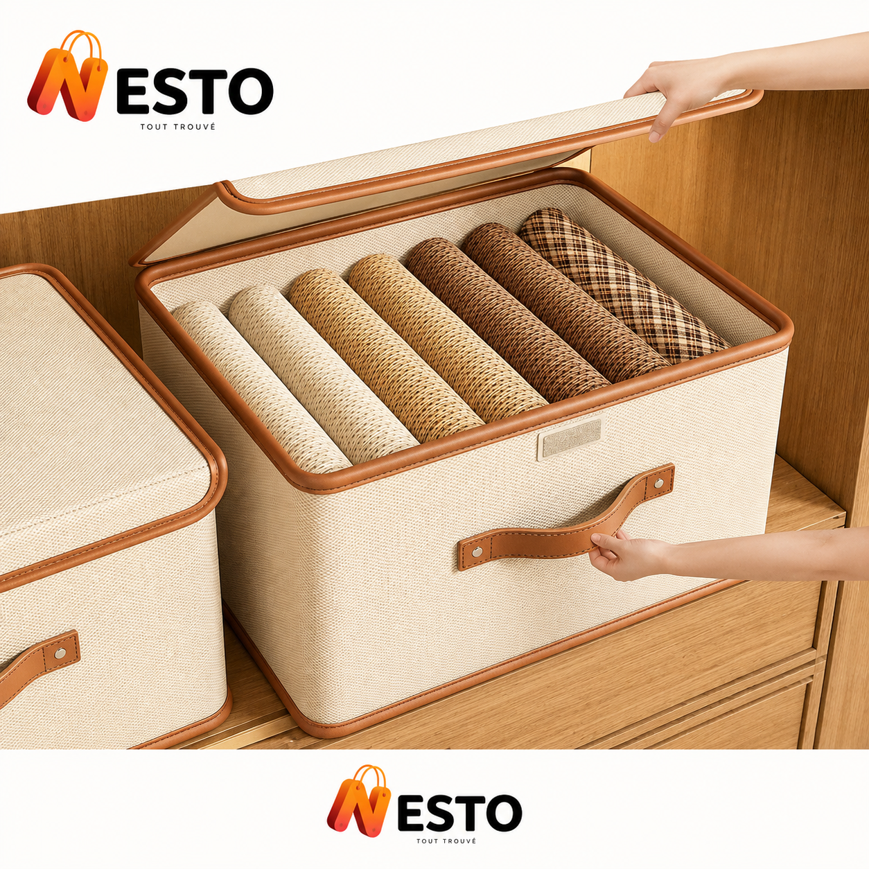 2 Valcatch Organisateur avec Couvercle – Rangement Pratique & Poignées