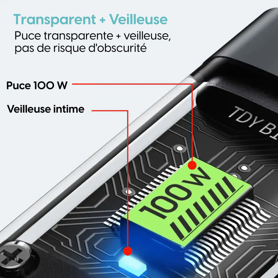 Câble 3-en-1 100W avec Écran LED – Charge Rapide NESTO MAROC