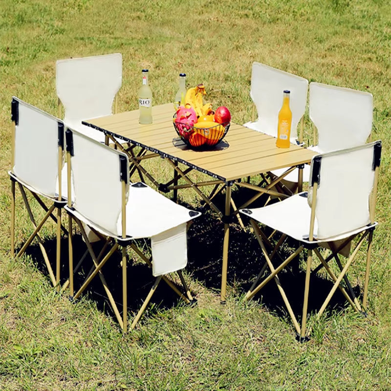 Ensemble Table & 6 Chaises de Camping Pliantes – Portable & Léger