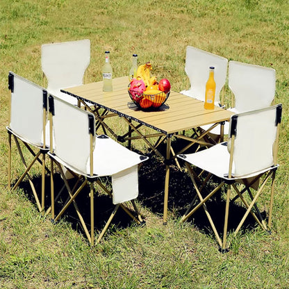 Ensemble Table & 6 Chaises de Camping Pliantes – Portable & Léger