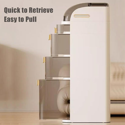 Meuble de Rangement Fin avec Roulettes et Tiroirs Transparents – Organisateur Gain de Place pour Salle de Bain