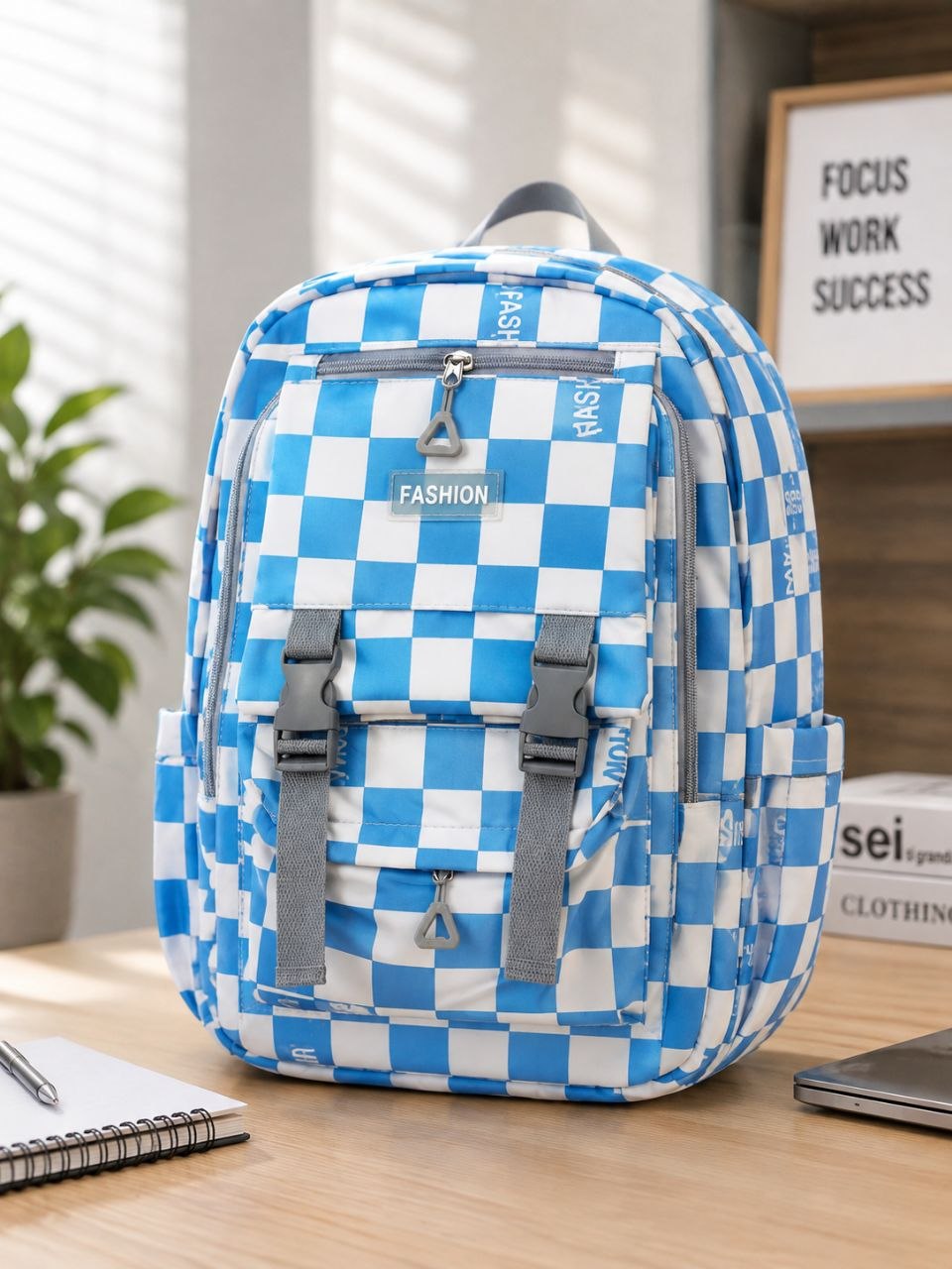 Sac à Dos à Carreaux Tendance – Grand Format, Pratique & Stylé