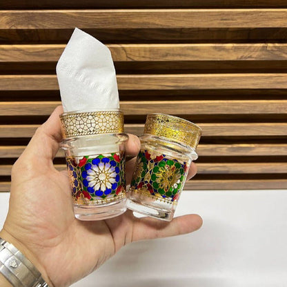 12 Verres à Thé Marocains Décorés à la Main – Élégance et Tradition