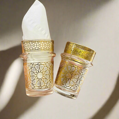 12 verres à thé en verre transparent avec détails dorés élégants NESTO MAROR