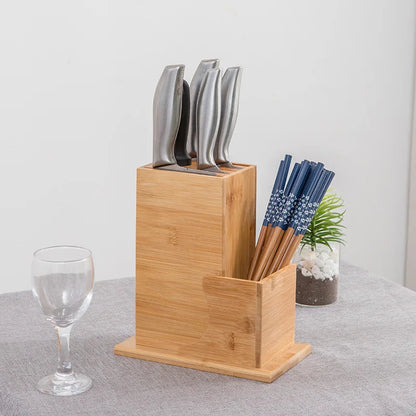 Bloc de Couteaux en Bambou Naturel