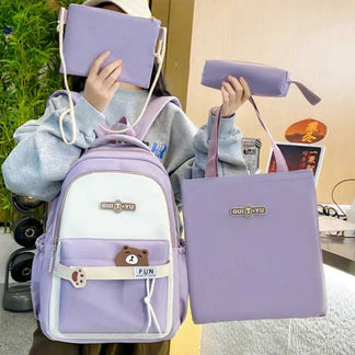 nesto 🎀Set Scolaire 4 Pièces – Sac à Dos & Accessoires
