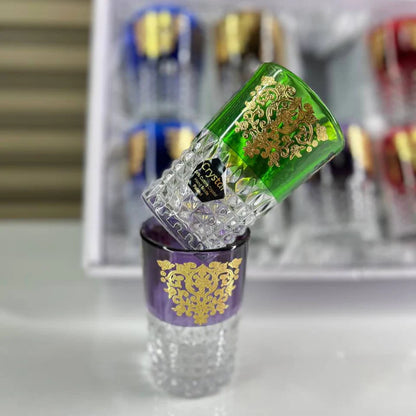 🫖✨ Coffret de 12 Verres à Thé Marocains Colorés – Édition Prestige NESTO MAROC