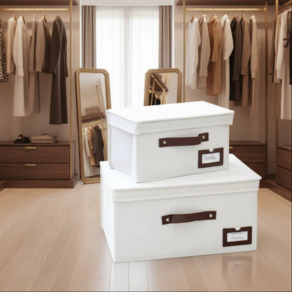 Boîtes de Rangement avec Poignées Renforcées – Lot de 2 Pièces NESTO.MAROC