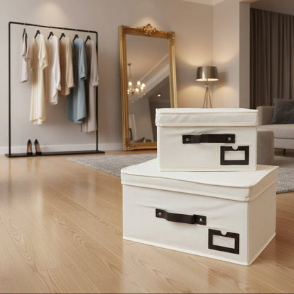 Boîtes de Rangement avec Poignées Renforcées – Lot de 2 Pièces NESTO.MAROC