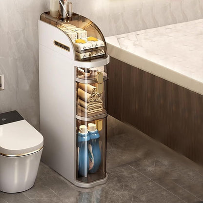 Meuble de Rangement Fin avec Roulettes et Tiroirs Transparents – Organisateur Gain de Place pour Salle de Bain