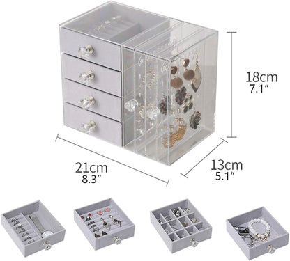 Boîte Organisatrice de Bijoux à Plusieurs Couches avec Tiroirs