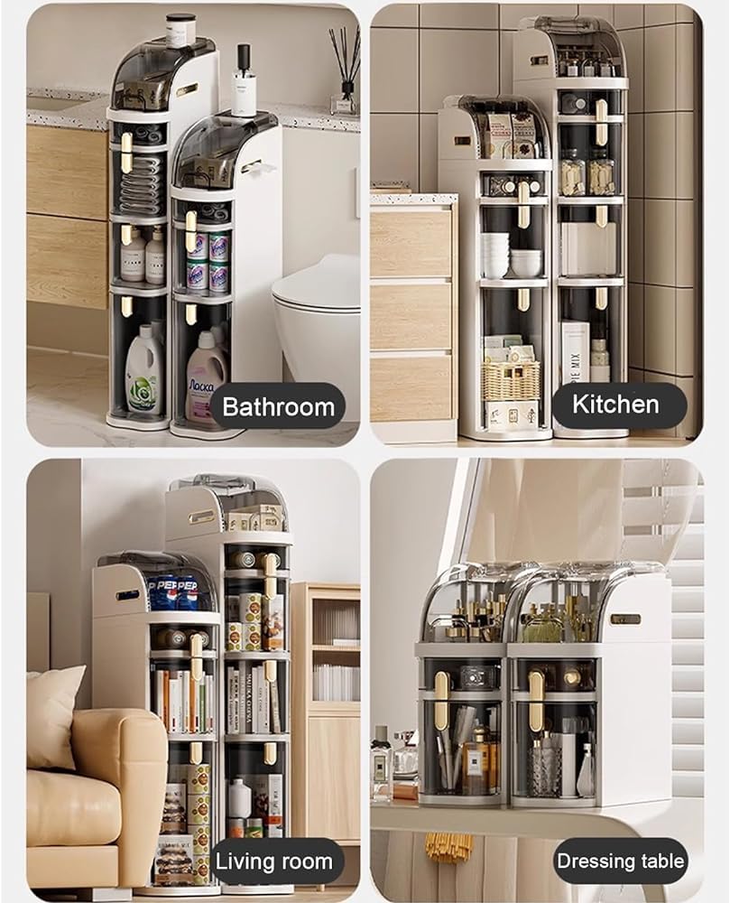 Meuble de Rangement Fin avec Roulettes et Tiroirs Transparents – Organisateur Gain de Place pour Salle de Bain