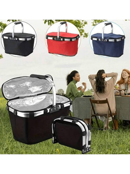 Panier Isotherme Pliable Grande Capacité avec Couvercle