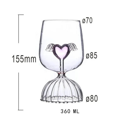 Tasse à Jus Romantique Réutilisable – Verre 3D Cœur Rose