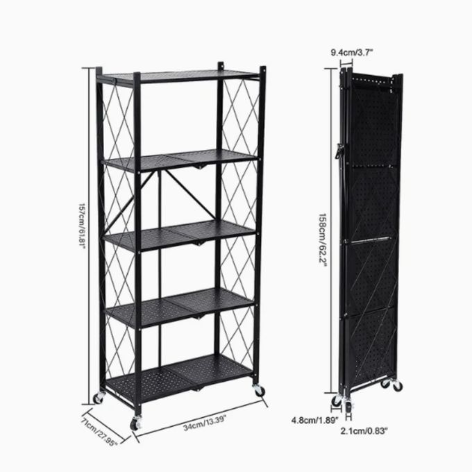 Étagère Pliante à 5 Niveaux avec Roulettes pour Cuisine Nesto maroc