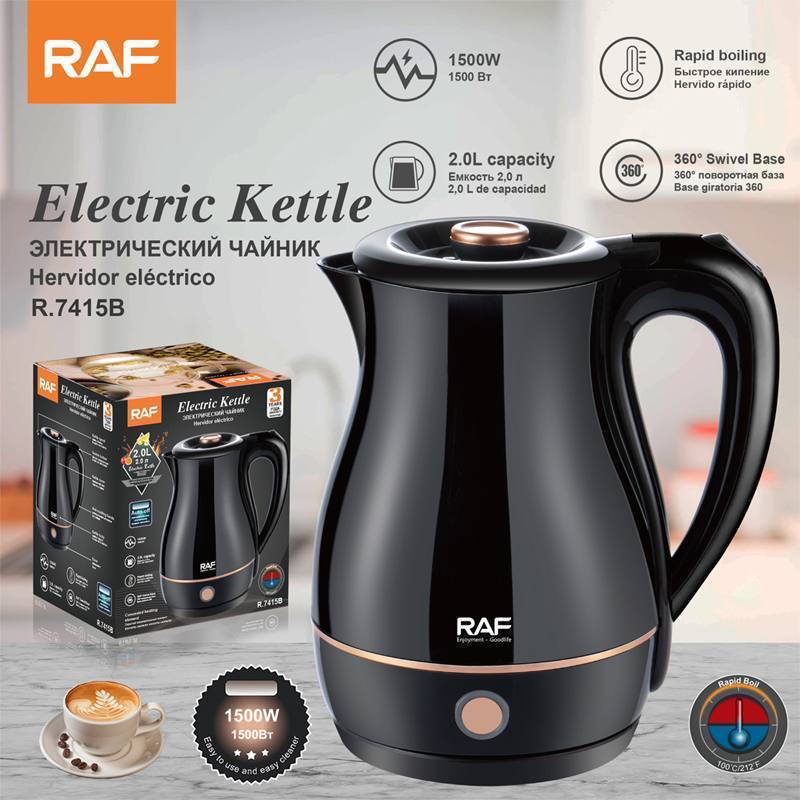 Bouilloire Électrique RAF R.7415B 2L 1500W – Chauffe Rapide