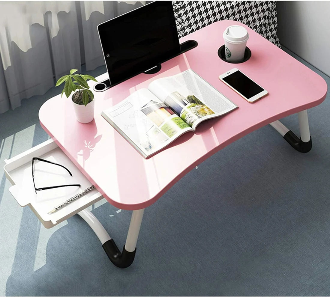 💻 Table de Lit Pliante Multifonction – Support pour Ordinateur Portable, Étude &amp; Petit-Déjeuner