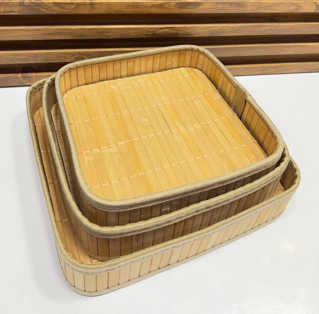 Set de 3 Plateaux en Bambou – Rangement & Service