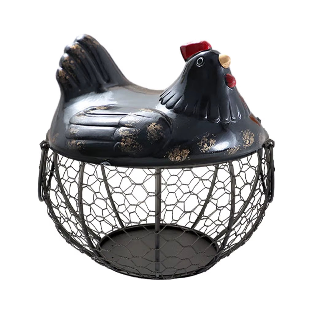 Rangement en Céramique en Forme de Poule – Idéal pour Œufs et Fruits