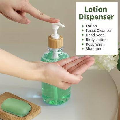 Ensemble d'Accessoires de Salle de Bain en Verre & Bambou – 4 Pièces