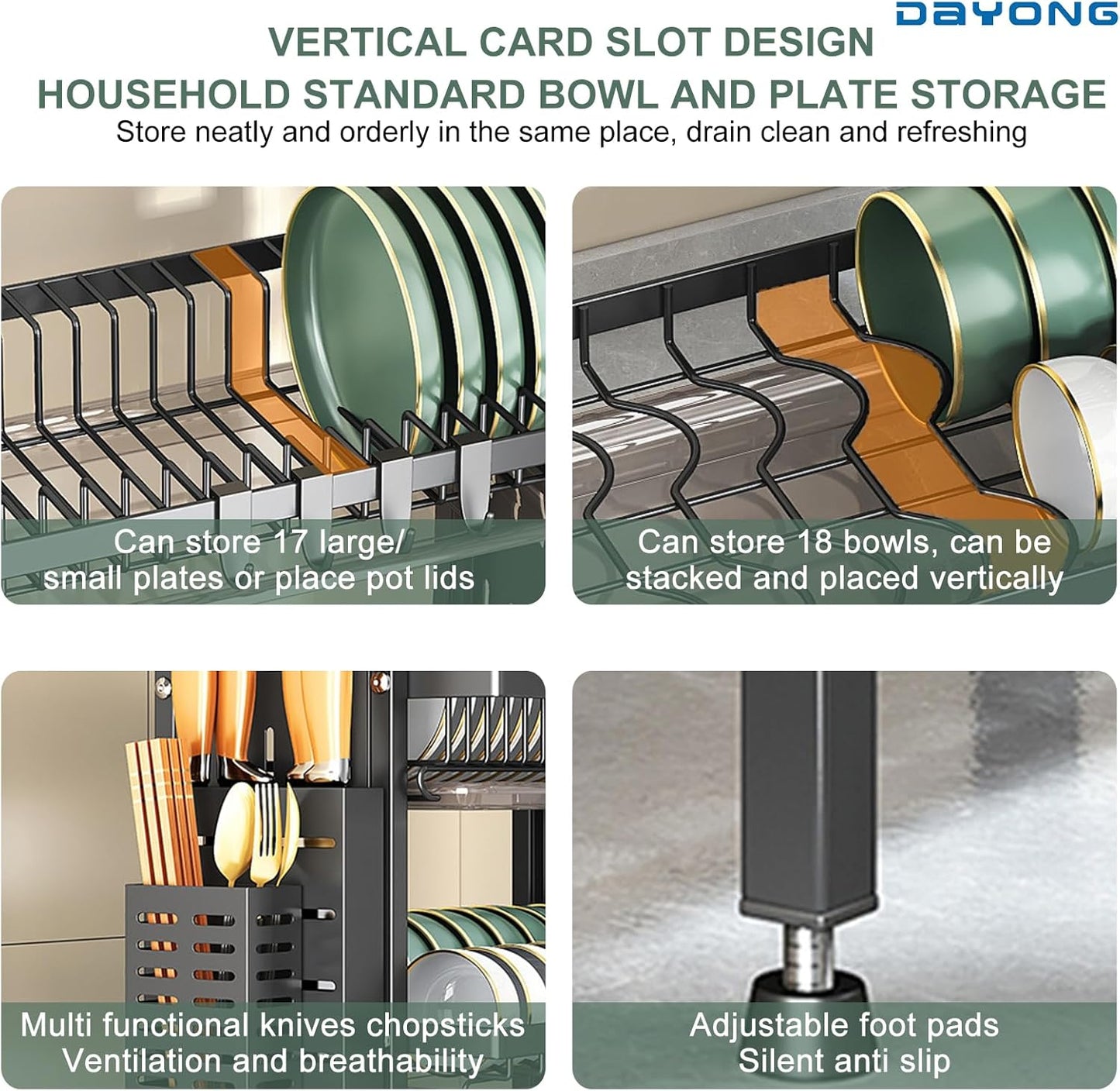 Égouttoir à Vaisselle 3 Niveaux – Grande Capacité & Design Moderne