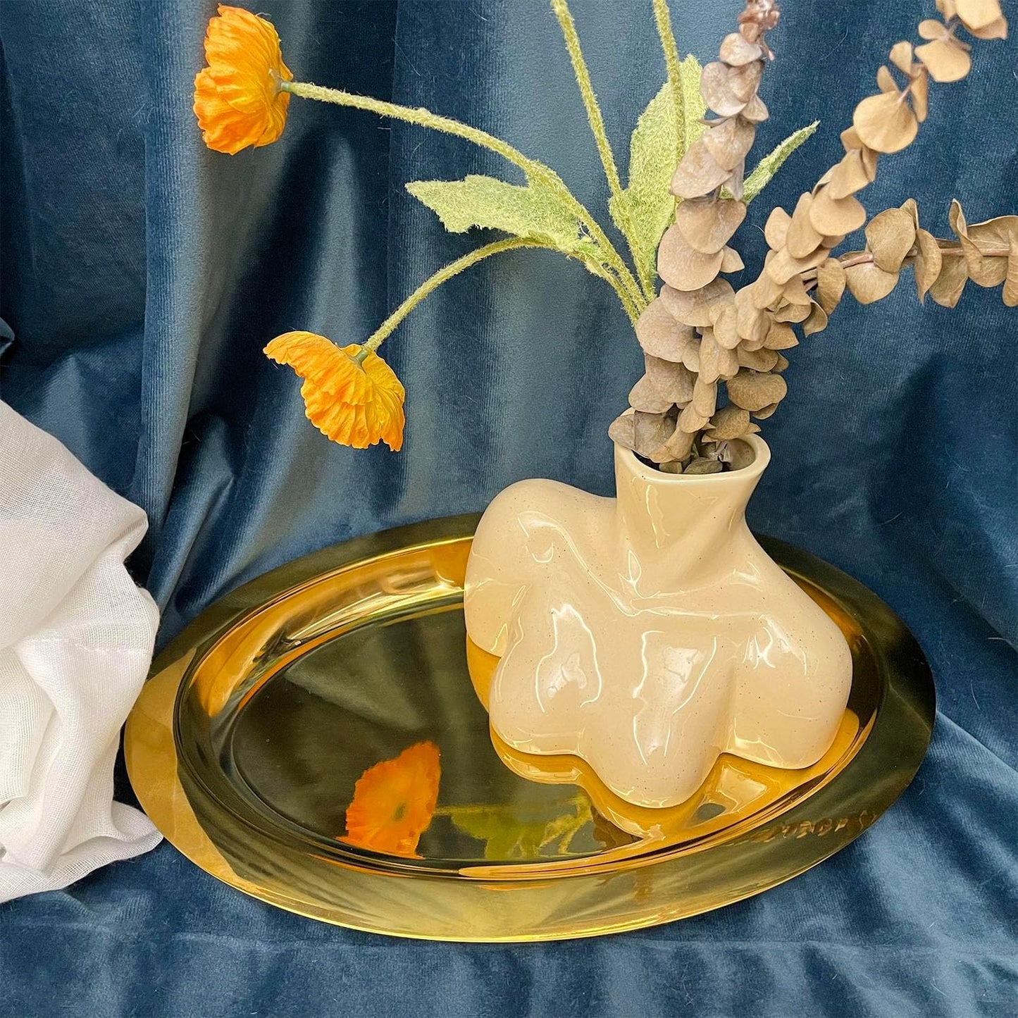 Gold Stainless Steel Ovale Tray