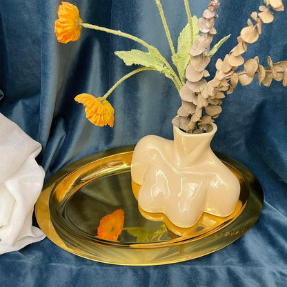 Gold Stainless Steel Ovale Tray