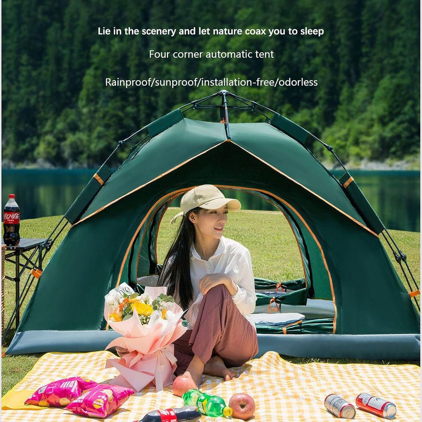 Tente de Camping 2 à 4 Personnes – Double Couche, Imperméable & Ultra Légère