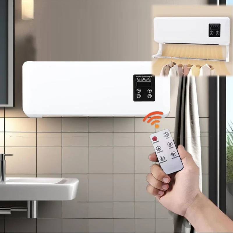 Radiateur Soufflant Mural avec Télécommande – Air Chaud & Air Frais