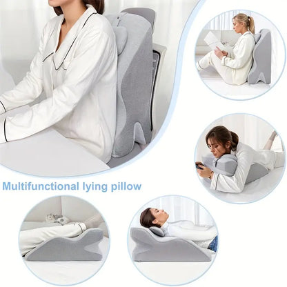NESTO🎀Oreiller de soutien ergonomique doux, housse lavable, oreiller torsadé, visage vers le bas, sommeil relaxant, lecture