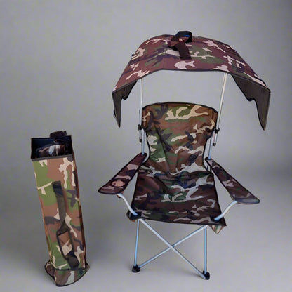 Chaise de Pêche Pliable avec Auvent Intégré – Confort et Protection Solaire