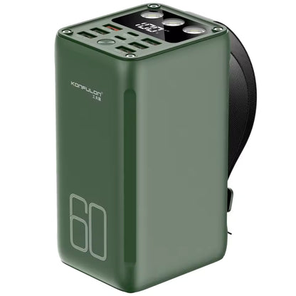 batterie externe 60000mAh, power bank haute capacité, charge rapide USB-C, batterie portable avec écran LCD, batterie de secours voyage, powerbank PD 3.0 MESTO.MA