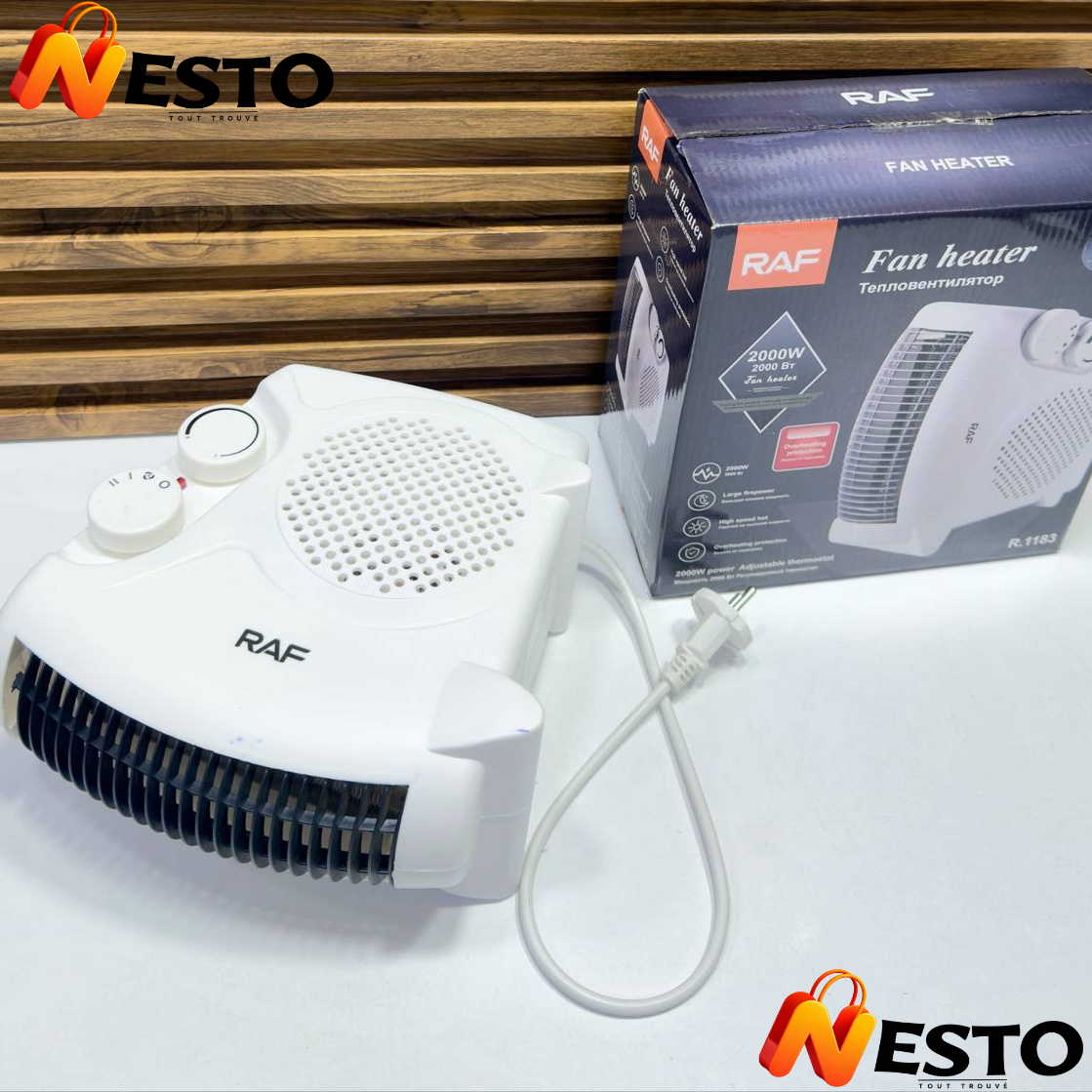 Chauffage Soufflant Électrique 2000W avec Thermostat Réglable
