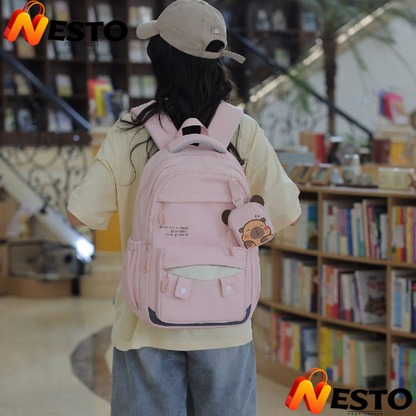 🎒 Sac à Dos Scolaire Rose pour Fille – Design Cute &amp; Grande Capacité