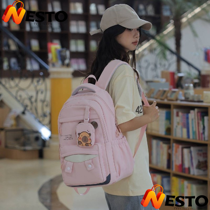 🎒 Sac à Dos Scolaire Rose pour Fille – Design Cute &amp; Grande Capacité